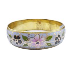 Bangle Floral Pink and Black on Blue Grey