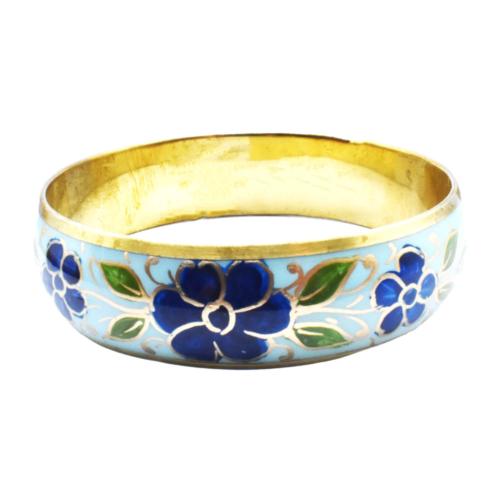 Bangle Floral Blue on Turquoise Background