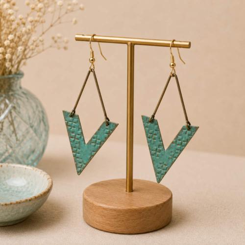 Earrings, turquoise V shape