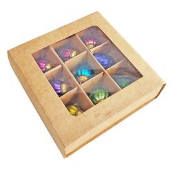 Box of 9 Glass Tree Decorations Strawberry - Assorted Colours