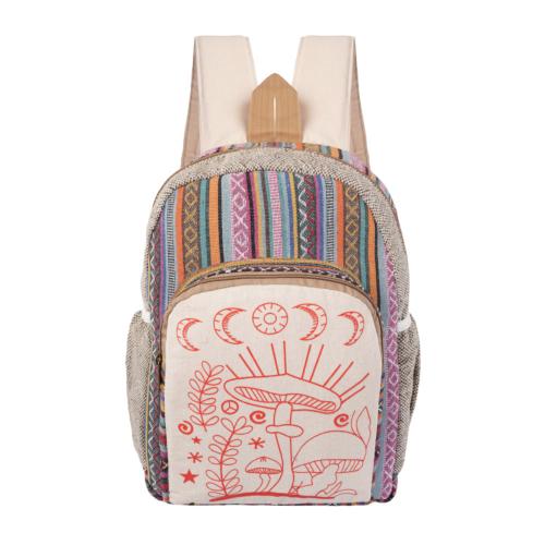 Backpack / Rucksack Recycled Cotton Toadstools 26 x 10 x 35cm 