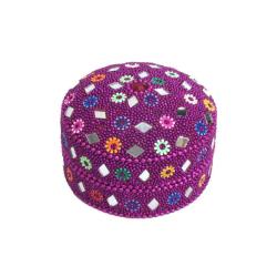 Trinket Box Beaded Lac Purple 7.5 x 5cm