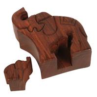 Shesham wood elephants puzzle box