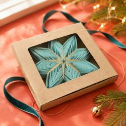 Hanging Christmas Decoration Light Blue Paper Star