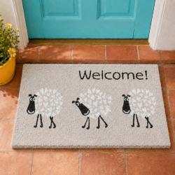 Doormat / Rug Coconut Coir Welcome Sheep 60 x 40cm