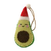 Hanging decoration, felt Santa Avocado