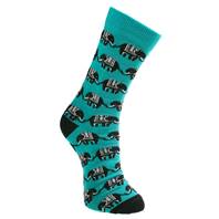 Bamboo socks, elephants turquoise, Shoe size: UK 3-7, Euro 36-41