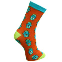 Bamboo socks, hamsa hand, Shoe size: UK 3-7, Euro 36-41