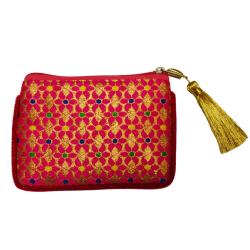 Coin purse, pink floral