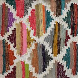 Dhurrie rug, recycled cotton & polyester Moroccan style handwoven 120x180cm