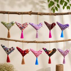 Hanging Decoration Recycled Textile, Bird Assorted Designs