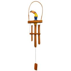 Bamboo Windchime with Albesia Wood Toucan 90cm