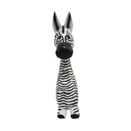Worried Zebra Albesia Wood 6 x 7 x 22cm