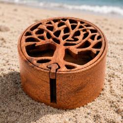 Tree of Life Puzzle Box Suar Wood