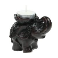 Resin elephant ornate t-light holder