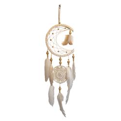 Dreamcatcher white, moon and circle 19cm diameter