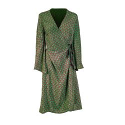 GENKI Long-sleeved Wrap Dress, upcycled silk colours will vary