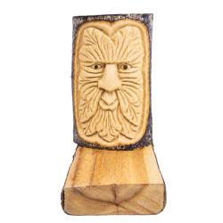 Hand-Carved Green Man Bookends Jempinis Wood