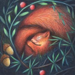 Greetings card "Red Squirrel" 16x16cm