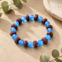 Bracelet blue and brown beads