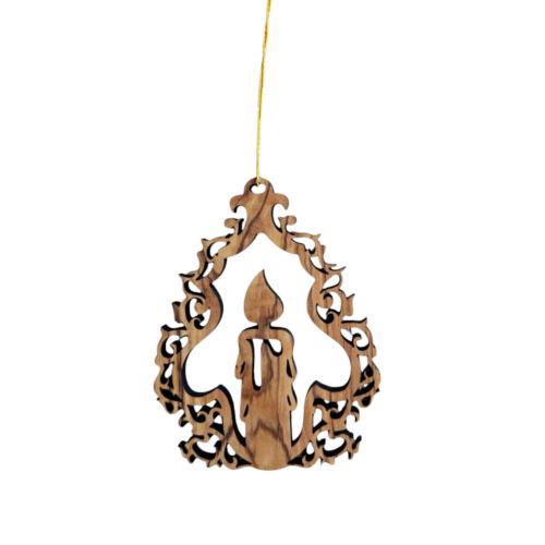 Hanging Christmas Decoration Olive Wood Candle