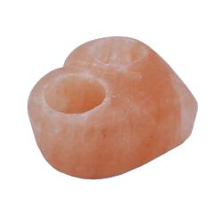 Himalayan salt t-lite holder double, broken heart