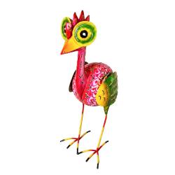 Let's Boogie Tall Bird – Red Recycled Metal Sculpture