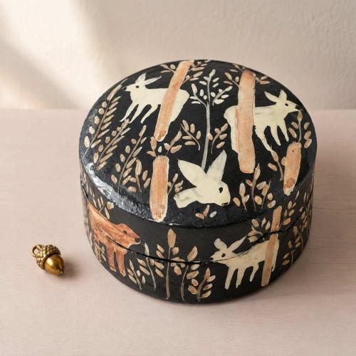 Trinket Box Round Papier Mâché Woodland Wardens 8cm
