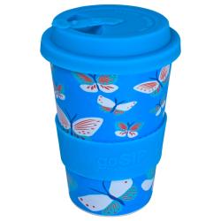 Reusable travel cup, biodegradable, butterflies