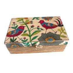 Jewellery / Trinket Box Mango Wood Garden 20x12x8cm