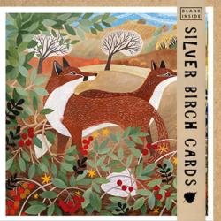 Greetings card "Foxes" 15 x 15cm