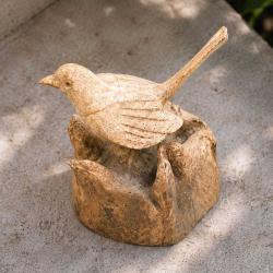 Hand-Carved Bird on Gamal Root Sculpture