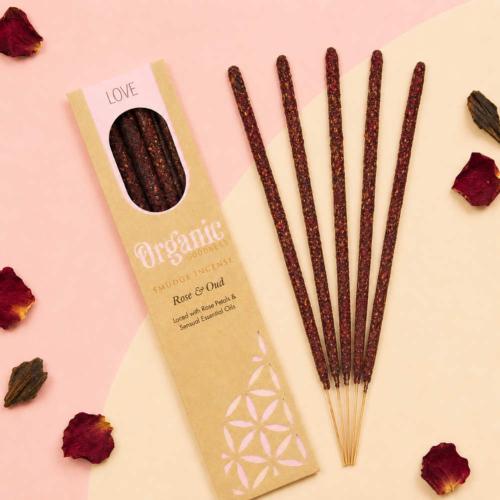 Smudge Incense Organic Goodness Love Rose & Oud x6