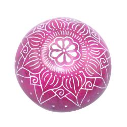 Pebble / paperweight, palewa stone, lotus pink 6.5cm