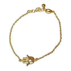 Bracelet with hamsa hand charm, gold colour