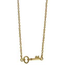 Pendant necklace with key, gold colour
