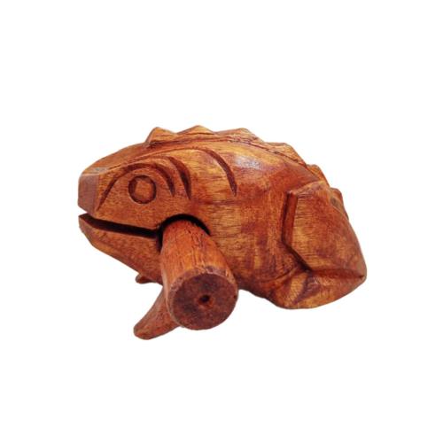 Croaking Frog Guiro Wood Brown 7x11x7cm