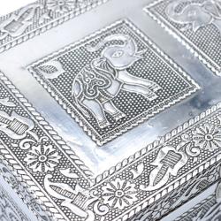 Jewellery/trinket box, aluminium elephant design, 15x6x10cm