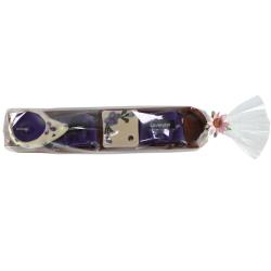 Lavender incense cone and ceramic t-light in boat gift set, 17 x 4cm