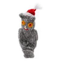 Finger puppet, owl with Christmas hat