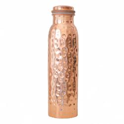 Copper water bottle, hammered, 900ml