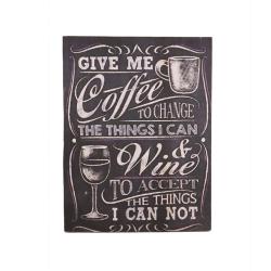 Plaque Albesia Wood Give Me Coffee 15 x 20cm