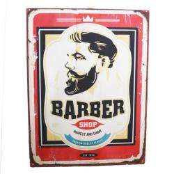 Plaque Albesia Wood Barber Shop 30 x 40cm