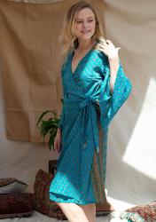 GENKI Loose Fit Kimono, upcycled silk one-size colours will vary