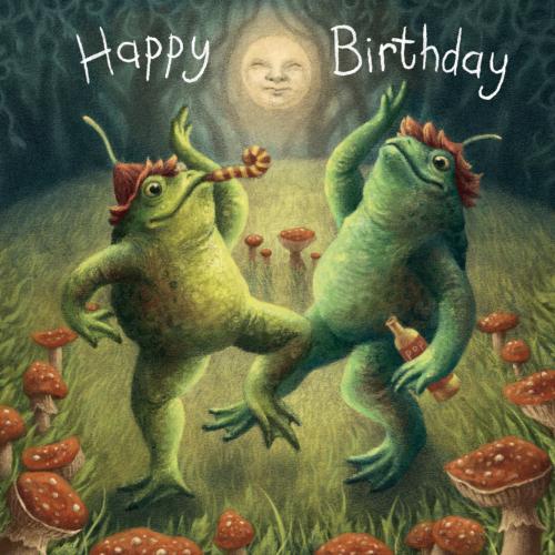 Birthday Card, Dancing Frogs, 16x16cm
