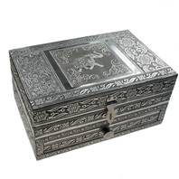 Aluminium jewellery/trinket box, elephant, 22.5x15x11cm