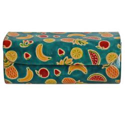 Leather glasses / spectacles case fruits design 16 x 7.5. x 5cm