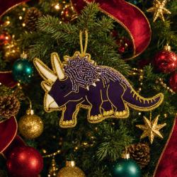 Hanging Decoration Embroidered Triceratops