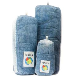 Bamboo travel pocket towel 40x60cm blue with bag