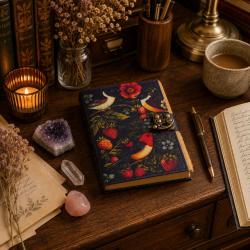 Birds & Strawberries Notebook Journal with Clasp 13 x 18cm